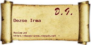 Dezse Irma névjegykártya