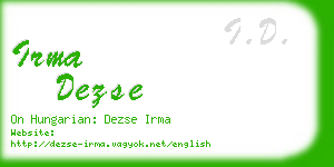 irma dezse business card